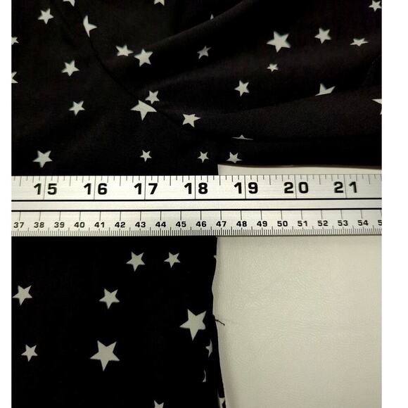 JOA J.O.A. BLACK STAR PRINT BELL RUFFLE SLEEVE BLOUSE SHIRT SZ S - Picture 7 of 10